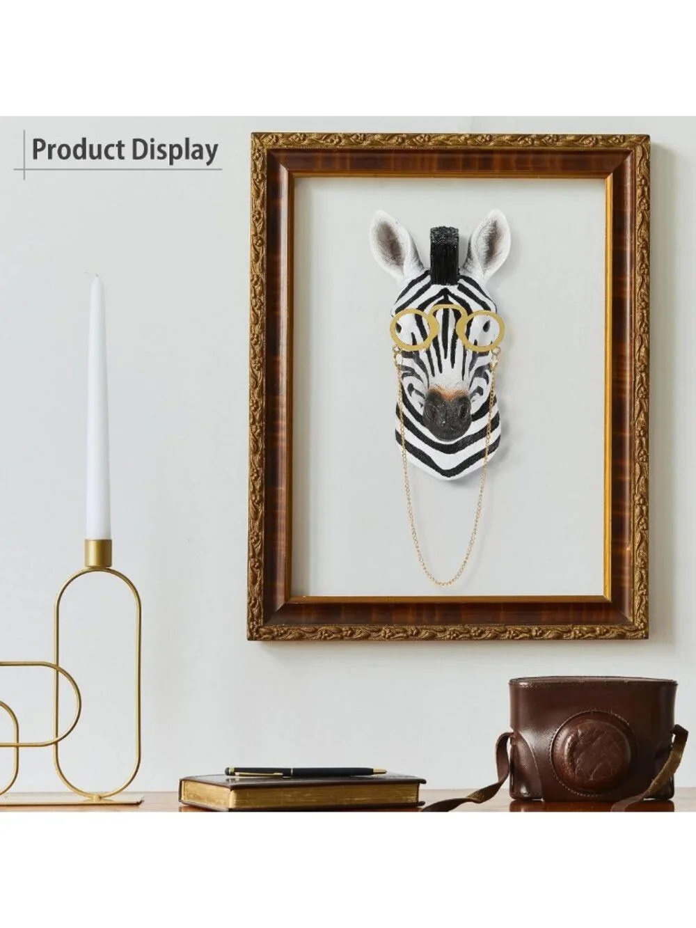 Colorful 3D Animal Head Wall Decor - Unique Zebra Sculpture for Home & Living